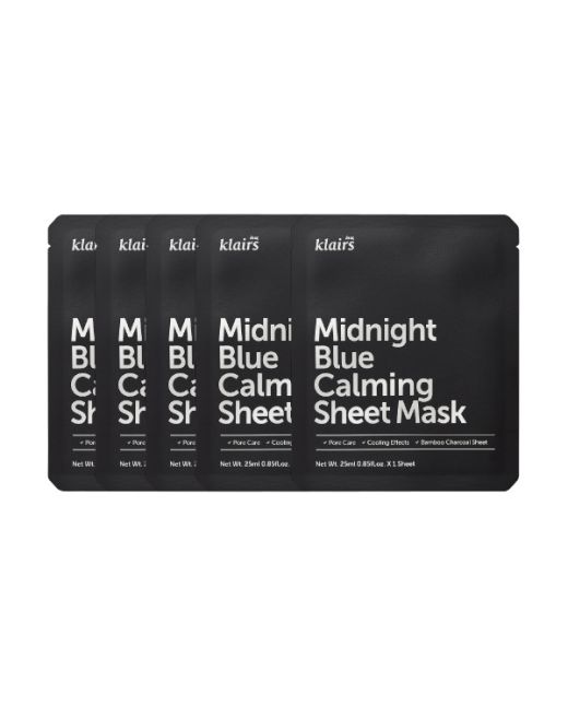 Dear, Klairs - Midnight Blue Calming Sheet Mask - 5pcs