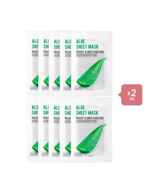 EUNYUL Purity Aloe Sheet Mask - 10pcs (2ea) Set