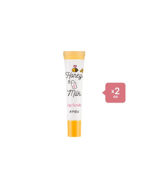 A'PIEU Honey & Milk Lip Scrub - 8ml (2ea) Set