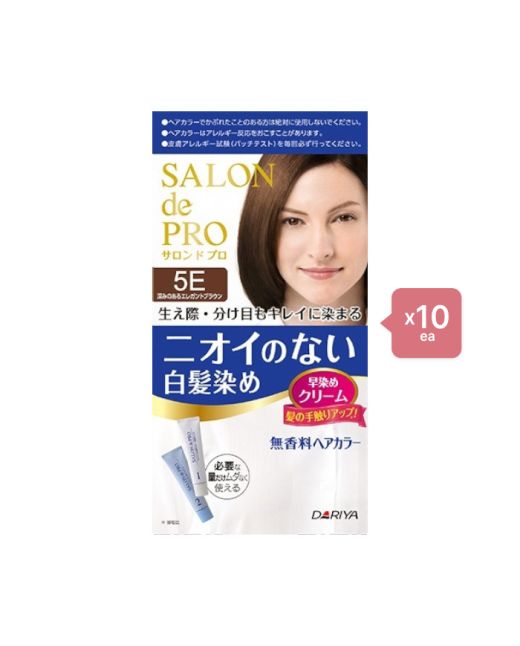 Dariya Salon De Pro - Hair Color Cream - 1box - 5E Deep Elegant Brown (10ea) Set