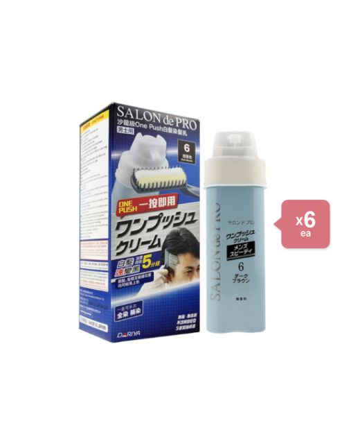 Dariya - Salon de Pro One Push Cream Type Hair Color - 1set - #6 Dark Brown (6ea) Set