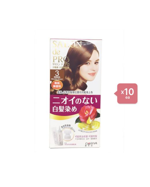 Dariya - Salon de Pro Grey Hair Coloring Liquid - 1set - #3 Blondish Brown (10ea) Set